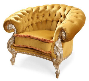 Casa Padrino Luxus Barock Wohnzimmer Sessel Gold / Braun / Silber - Handgefertigter Barockstil Sessel - Prunkvolle Luxus Wohnzimmer Mbel im Barockstil - Barock Mbel - Edel & Prunkvoll