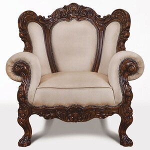 Casa Padrino Luxus Barock Samt Sessel Grau / Dunkelbraun - Barockstil Wohnzimmer M�bel