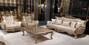 Casa Padrino Luxus Barock Wohnzimmer Set Rosa / Silber / Antik Silber - 2 Barock Sofas mit Muster & 2 Barock Sessel mit Muster & 1 Barock Couchtisch - Barock Wohnzimmer Mbel