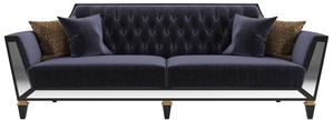 Casa Padrino Luxus Barock Wohnzimmer Sofa Lila / Schwarz / Gold 260 x 95 x H. 93 cm - Prunkvolle Wohnzimmer Mbel im Barockstil