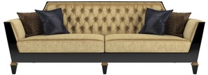 Casa Padrino Luxus Barock Wohnzimmer Sofa Gold / Schwarz 260 x 95 x H. 93 cm - Prunkvolle Wohnzimmer M�bel im Barockstil