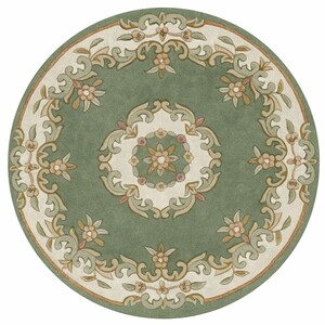 Casa Padrino Luxus Barock Wohnzimmer Teppich Gr�n / Creme - Verschiedene Gr��en