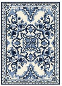 Casa Padrino Luxus Barock Wohnzimmer Teppich Wei� / Blau - Verschiedene Gr��en