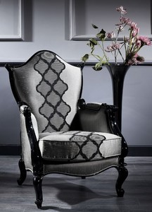 Casa Padrino Luxus Barock Sessel Silber / Grau / Schwarz 79 x 75 x H. 115 cm - Barockstil Wohnzimmer Sessel - Barock M�bel