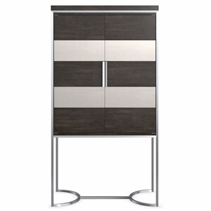 Casa Padrino Luxus Barschrank / Weinschrank Braun / Silber H. 198 cm - Bar Mbel