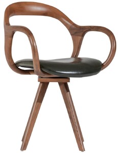 Casa Padrino Luxus Drehstuhl mit Armlehnen Braun / Dunkelgr�n H. 83 cm