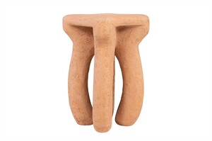 Casa Padrino Luxus Beistelltisch / Hocker Terrakotta 38 x 38 x H. 50 cm - Organisch geformter Beistelltisch aus Fiberglas, auch als Sitzhocker nutzbar - Luxus M�bel