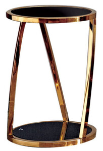 Casa Padrino Luxus Beistelltisch Gold / Schwarz  35 x H. 50 cm - Runder Edelstahl Blumentisch mit getnten Glasplatten - Wohnzimmer Mbel - Luxus Mbel