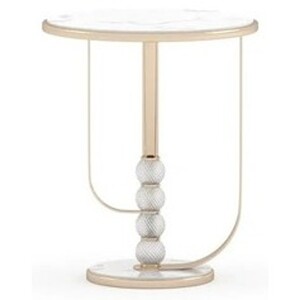 Casa Padrino Luxus Beistelltisch Gro� Wei� / Beige - Hochwertige Verarbeitung - Moderne Wohnzimmer M�bel - Luxus Qualit�t