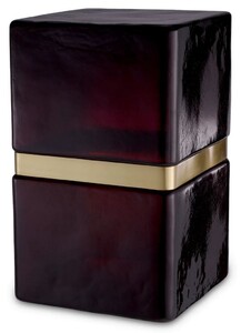 Casa Padrino Luxus Glas Beistelltisch Schwarz / Antik Messing 30 x 30 x H. 49,5 cm - Luxus M�bel