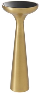 Casa Padrino Luxus Beistelltisch Messing / Schwarz  29 x H. 71,5 cm - Runder Edelstahl Tisch mit Glasplatte - Wohnzimmer M�bel