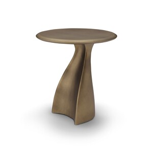 Casa Padrino Luxus Beistelltisch Messing 55 x 46.5 x H. 47.5 cm - Beistelltisch mit Fiberglas - Moderne Wohnzimmer M�bel - Luxus Qualit�t