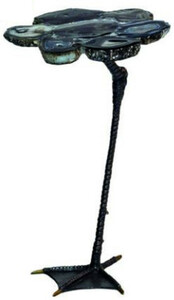 Casa Padrino Luxus Beistelltisch Schwarz 30 x 39,5 x H. 41,5 cm - Moderner Tisch mit Achat Edelstein Tischplatte und Metall Tischbein im Entenfu� Design - Luxus Wohnzimmer M�bel