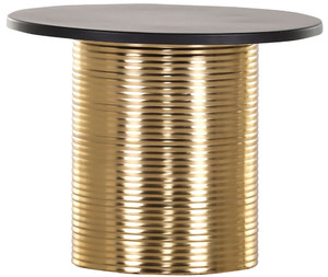 Casa Padrino Luxus Beistelltisch Schwarz / Gold  50 x H. 40 cm - Runder pulverbeschichteter und galvanisierter Metall Tisch - Wohnzimmer Mbel