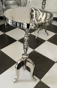 Casa Padrino Luxus Beistelltisch Silber  28 x H. 60 cm - Runder Aluminium Tisch - Wohnzimmer Mbel - Aluminium Mbel - Luxus Mbel