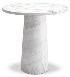 Casa Padrino Luxus Marmor Beistelltisch Wei�  55 x H. 57 cm - Runder Tisch aus hochwertigem Marmor - Marmor M�bel - Luxus M�bel - Luxus Qualit�t