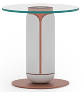 Casa Padrino Luxus Beistelltisch Wei / Kupfer  40 x H. 40 cm - Runder Tisch mit Glasplatte - Wohnzimmer Mbel - Hotel Mbel - Luxus Mbel