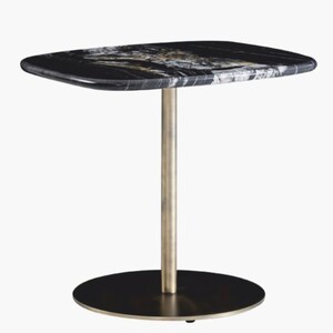 Casa Padrino Luxus Beistelltisch mit Marmorplatte Schwarz / Messing H. 55 cm