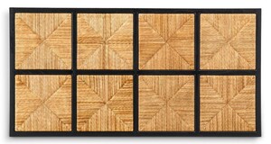 Casa Padrino Luxus Bett-Kopfteil Naturfarben / Schwarz 290 cm - Luxus Schlafzimmer M�bel