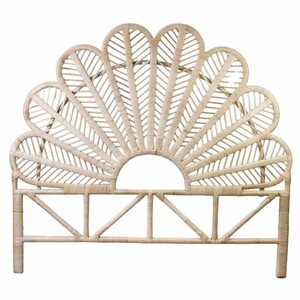 Casa Padrino Luxus Rattan Bett-Kopfteil Naturfarben 160 cm - Schlafzimmer Mbel