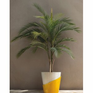 Casa Padrino Luxus Keramik Blumentopf Wei / Gelb  60 x H. 60 cm - Garten Deko
