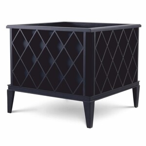 Casa Padrino Luxus Blumentopf Schwarz 76 x 76 x H. 69 cm - Garten Deko