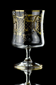 Casa Padrino Luxus Barock Brandy Glas 6er Set Gold  8,5 x H. 14,5 cm - Handgefertigte und handbemalte Cognacglser - Hotel & Restaurant Accessoires - Luxus Qualitt
