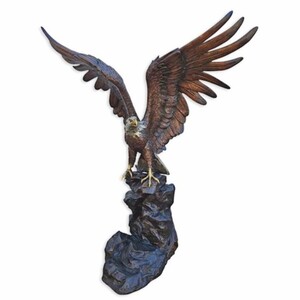 Casa Padrino Luxus XXL Bronze Deko Skulptur Adler Schaut Nach Links H. 189 cm