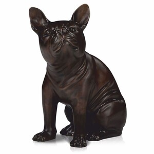 Casa Padrino Luxus Bronze Figur Hund Bulldogge 20 x 12 x H. 24 cm - Deko Skulptur