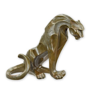 Casa Padrino Luxus Bronze Skulptur Jaguar Modernismus 37 x 28,9 cm - Moderne Skulptur Art Deco