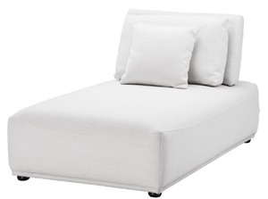 Casa Padrino Luxus Chaiselongue Wei / Schwarz 93 x 158 x H. 83 cm - Liegesessel mit Rckenlehne und 2 Kissen - Wohnzimmer Mbel