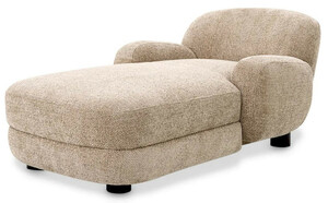 Casa Padrino Luxus Chaiselongue Sandfarben / Schwarz 95 x 170 x H. 69 cm - Wohnzimmer Liegesessel - Recamiere - Wohnzimmer M�bel - Luxus M�bel - Luxus Qualit�t