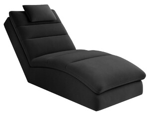 Casa Padrino Luxus Chaiselongue mit Kopfkissen Schwarz 85 x 170 x H. 92 cm - Wohnzimmer Liegesessel - Relexliege - Recamiere - Wohnzimmer M�bel - Luxus M�bel