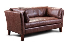 Casa Padrino Luxus Chesterfield 2er Sofa Charlie 152 x 86 x H. 84 cm - Elegantes Wohnzimmer 2er Sofa mit Echtleder - Chesterfield Wohnzimmer M�bel