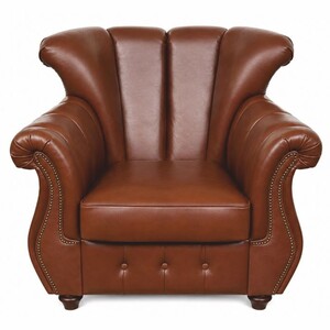 Casa Padrino Luxus Leder Sessel Braun / Dunkelbraun - Wohnzimmer Sessel - B�ro Sessel - Echtleder M�bel - Luxus M�bel