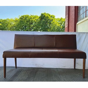 Casa Padrino Luxus Leder Sitzbank Braun 160 cm - Leder Mbel