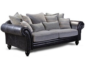 Casa Padrino Luxus Chesterfield Fu�hocker Retford 120 x 60 cm - Eleganter Wohnzimmer Fu�hocker mit Echtleder - Chesterfield Wohnzimmer M�bel