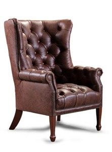 Casa Padrino Luxus Chesterfield Fu�hocker Wrapper 83 x 75 x H. 98 cm - Eleganter Wohnzimmer Fu�hocker mit Echtleder - Chesterfield Wohnzimmer M�bel