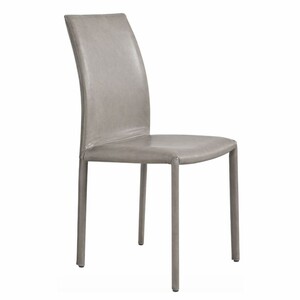 Casa Padrino Luxus Leder Esszimmer Stuhl Grau H. 93 cm - Esszimmer M�bel