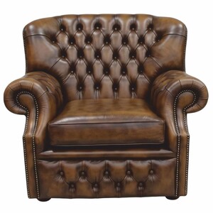 Casa Padrino Luxus Chesterfield Leder Sessel Antik Braun / Dunkelbraun 97,6 cm - Echtleder M�bel