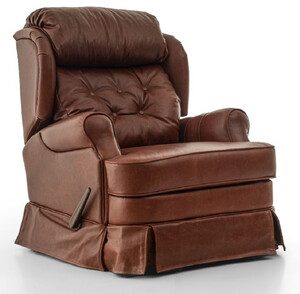 Casa Padrino Luxus Leder Sessel mit Liegefunktion Braun 85 x 100 x H. 97 cm - Echtleder Wohnzimmer Sessel - Fernsehsessel - Echtleder Mbel - Luxus Mbel