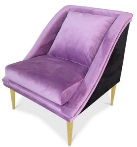 Casa Padrino Luxus Wohnzimmer Samt Sessel Lila / Schwarz / Gold 61 x 61 x H. 78 cm - Luxus Mbel