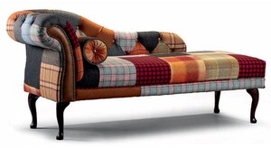 Casa Padrino Luxus Chesterfield Chaiselongue Bunt / Braun / Dunkelbraun 165 cm - Chesterfield Mbel