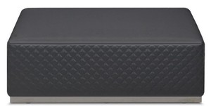 Casa Padrino Luxus Leder Hocker / Fu�hocker Grau 89 x 89 x H. 30 cm - Wohnzimmer M�bel - Echtleder M�bel