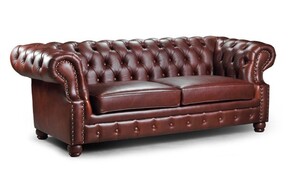 Casa Padrino Luxus Chesterfield Sessel Baker 116 x 93 x H. 77 cm - Eleganter Wohnzimmer Sessel mit Echtleder - Chesterfield Wohnzimmer M�bel