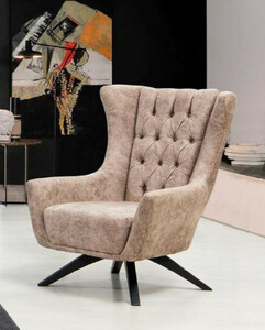 Casa Padrino Luxus Chesterfield Sessel Beige / Schwarz 75 x 90 x H. 95 cm - Moderner Wohnzimmer Sessel - Chesterfield Wohnzimmer M�bel