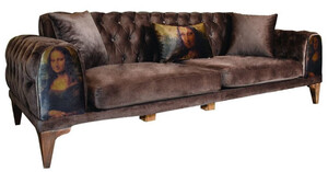 Casa Padrino Luxus Chesterfield Samt Sofa Braun 230 x 80 x H. 80 cm - Wohnzimmer Sofa - Hotel Sofa - Wohnzimmer Mbel - Chesterfield Mbel - Luxus Mbel - Luxus Einrichtung