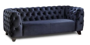 Casa Padrino Luxus Chesterfield Sofa Rokko Amrchair 120 x 95 x H. 80 cm - Elegantes Wohnzimmer Sofa mit Echtleder - Chesterfield Wohnzimmer M�bel