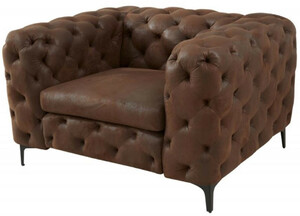 Casa Padrino Chesterfield Wohnzimmer Sessel Antik Braun 120 x 100 x H. 70 cm - Chesterfield Wohnzimmer Mbel