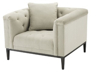 Casa Padrino Luxus Chesterfield Sessel mit Kissen Hellgrau / Rotguss 103 x 97 x H. 75 cm - Chesterfield Wohnzimmer M�bel